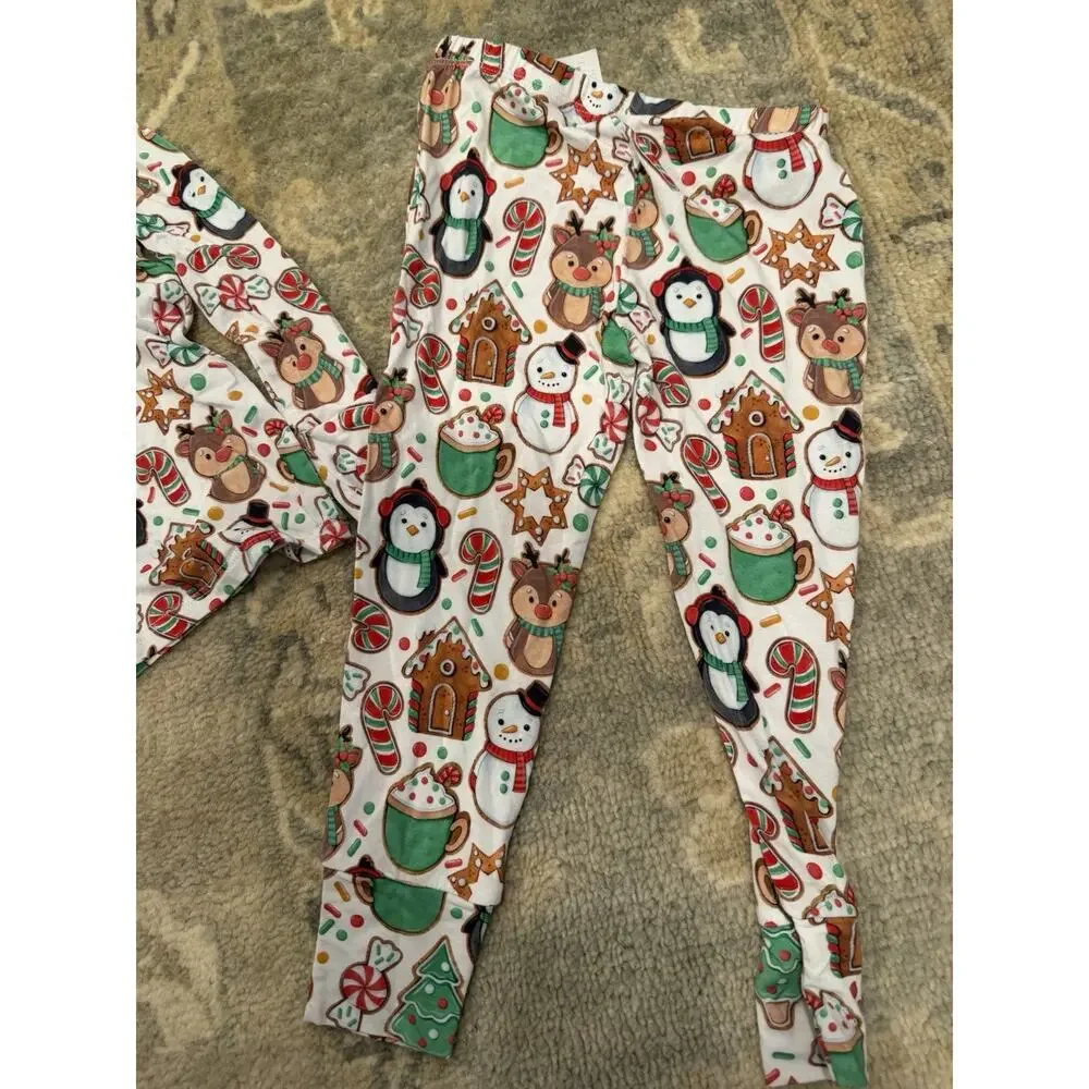 POSH PEANUT Bamboo LONG SLEEVE LOUNGEWEAR PAJAMA & PANTS COOKIE MEDLEY 3/4T NWT
